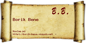 Borik Bene névjegykártya